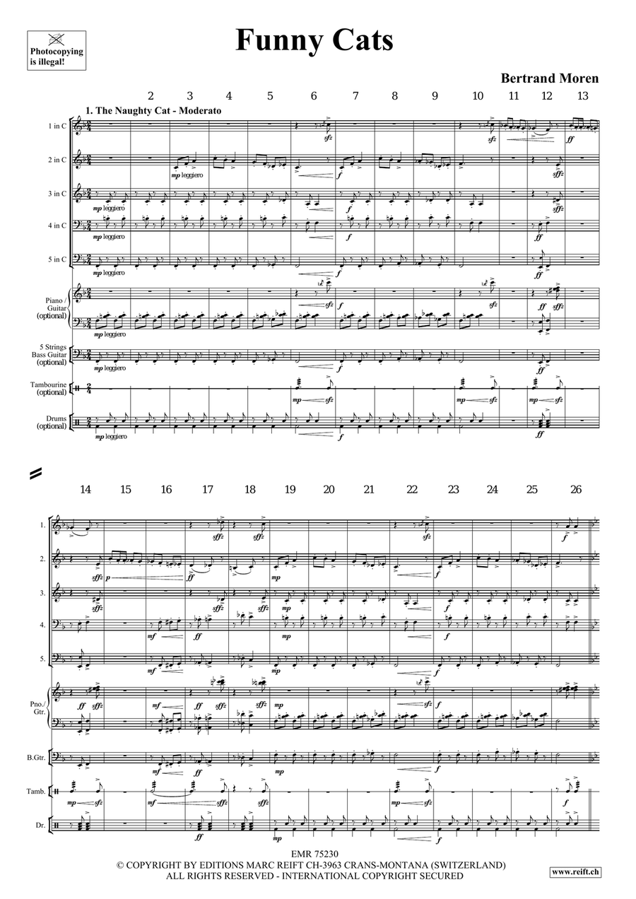 Funny Cats Funny Cats Brass Quintet scores gallery preview page 4