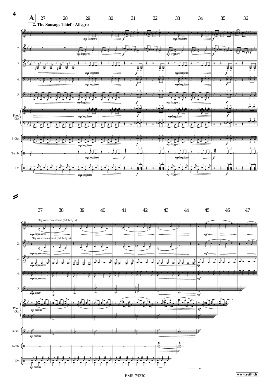 Funny Cats Funny Cats Brass Quintet scores gallery preview page 5