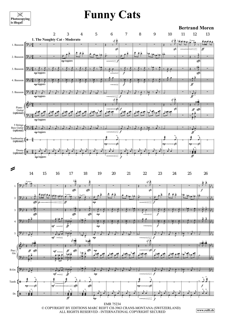 Funny Cats Funny Cats Bassoon scores gallery preview page 4