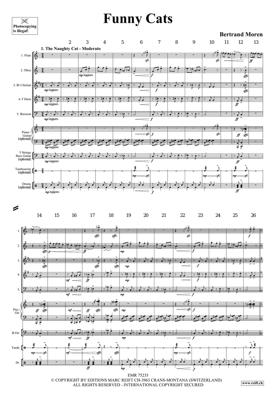 Funny Cats Funny Cats Woodwind Quintet scores gallery preview page 4