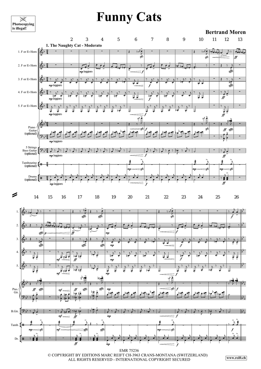 Funny Cats Funny Cats Horn scores gallery preview page 4