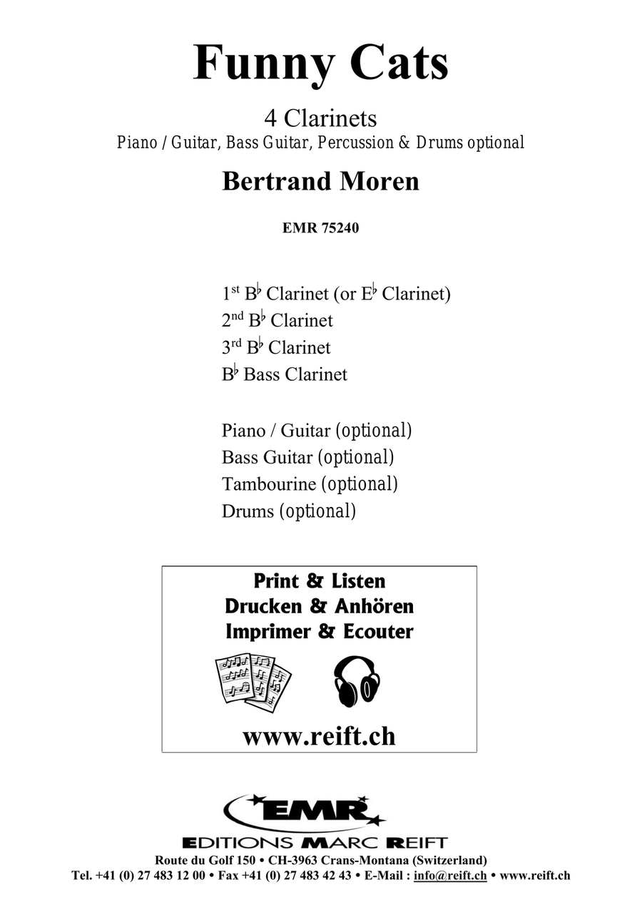 Funny Cats Funny Cats Clarinet Quartet scores gallery preview page 2