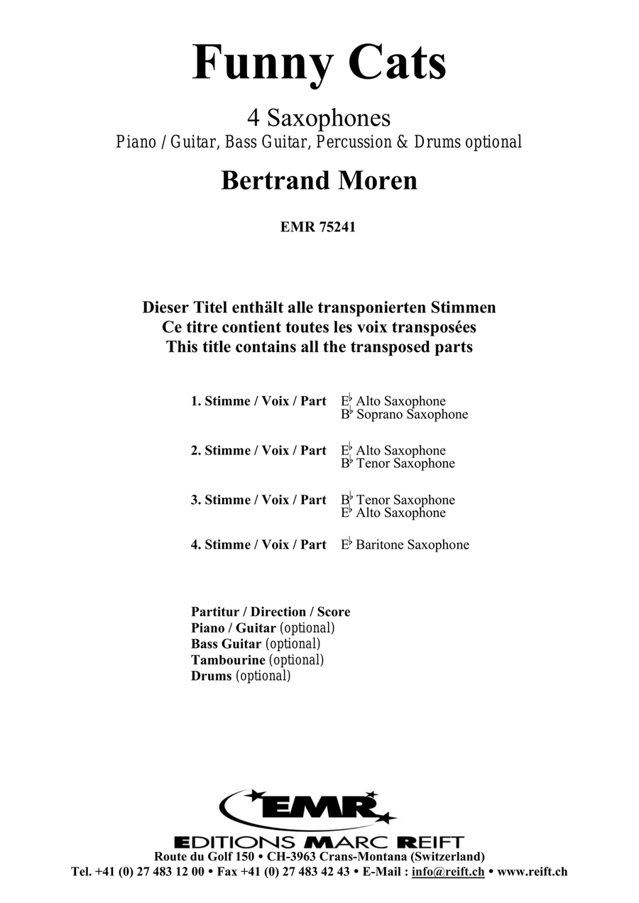 Funny Cats Funny Cats Saxophone Quartet scores gallery preview page 2