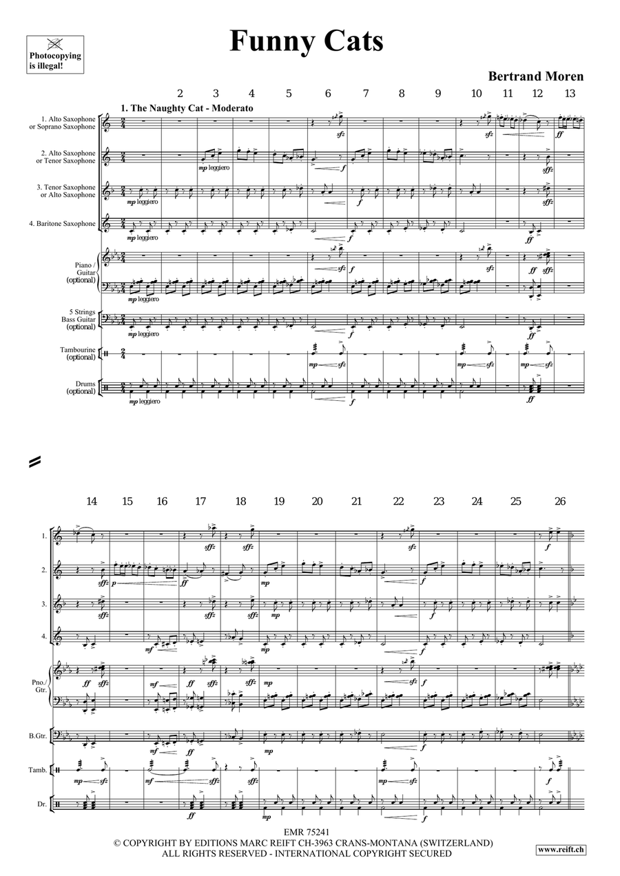 Funny Cats Funny Cats Saxophone Quartet scores gallery preview page 4