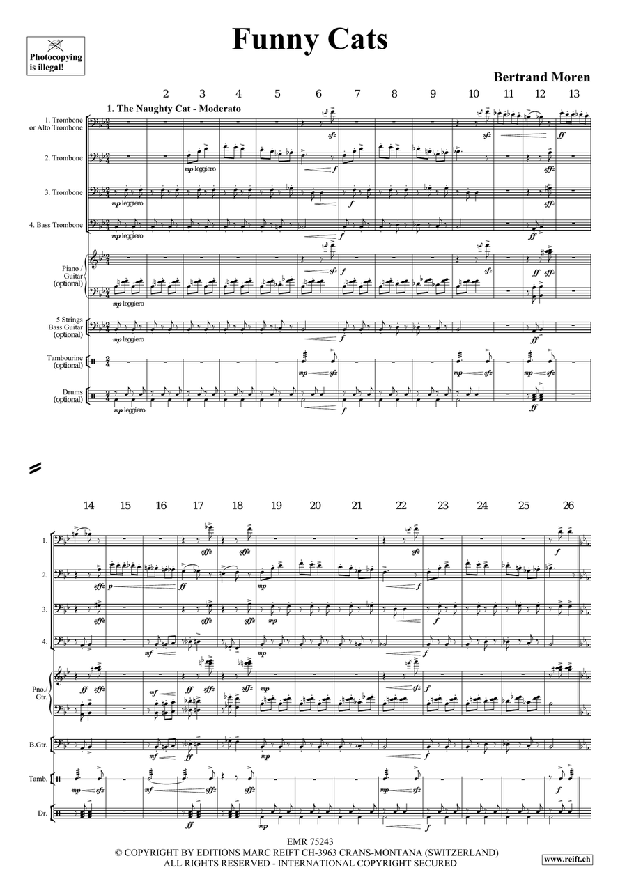Funny Cats Funny Cats Trombone Quartet scores gallery preview page 4