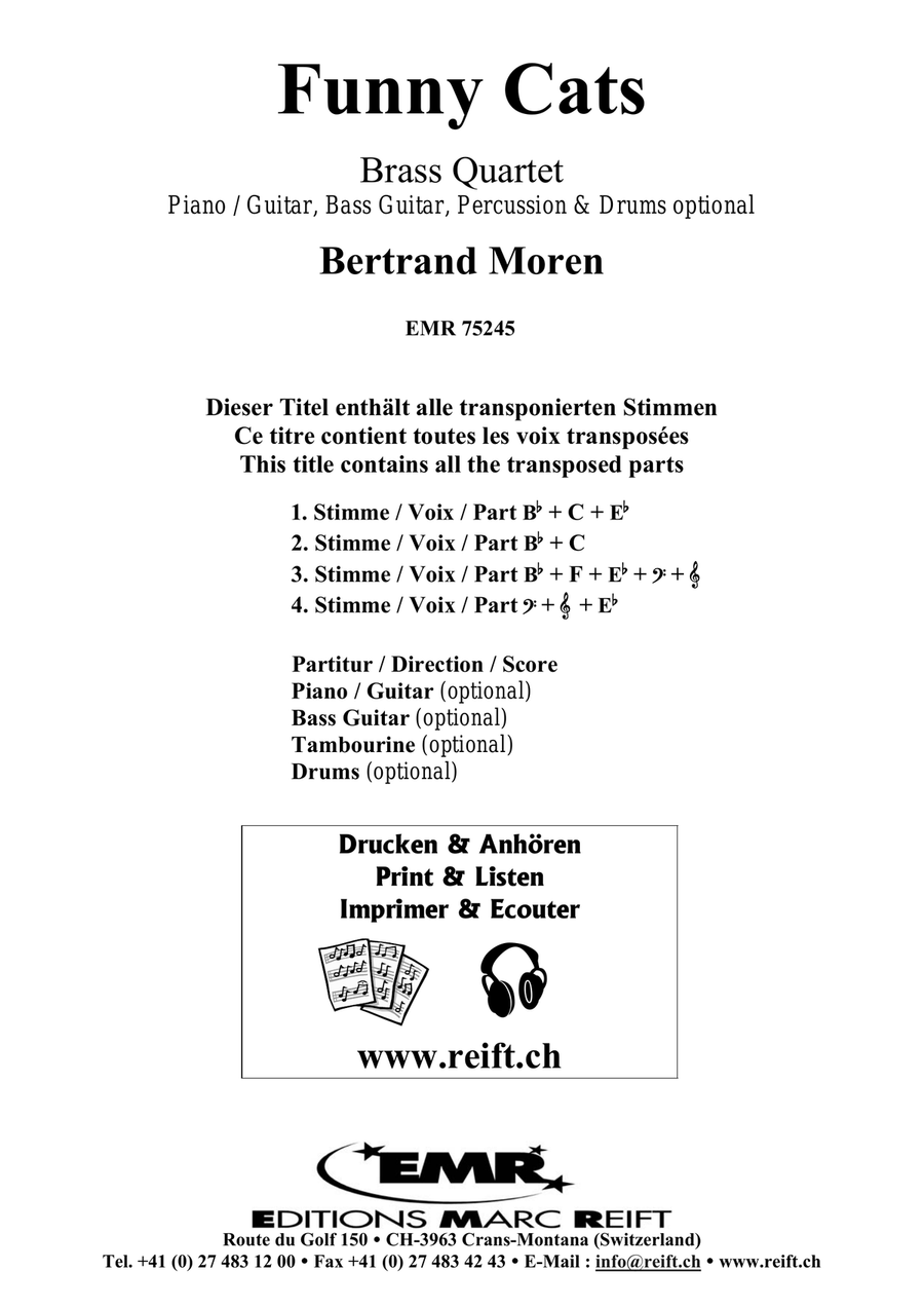Funny Cats Brass Quartet scores gallery preview page 2