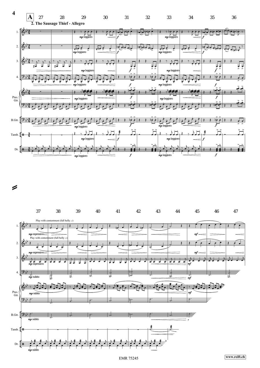 Funny Cats Brass Quartet scores gallery preview page 5