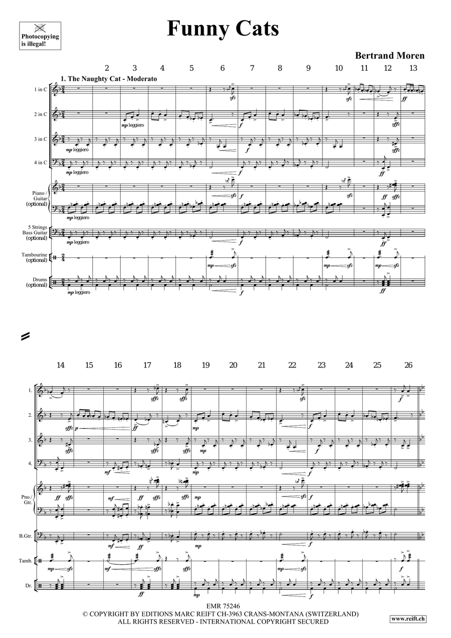 Funny Cats Funny Cats Woodwind Quartet scores gallery preview page 4