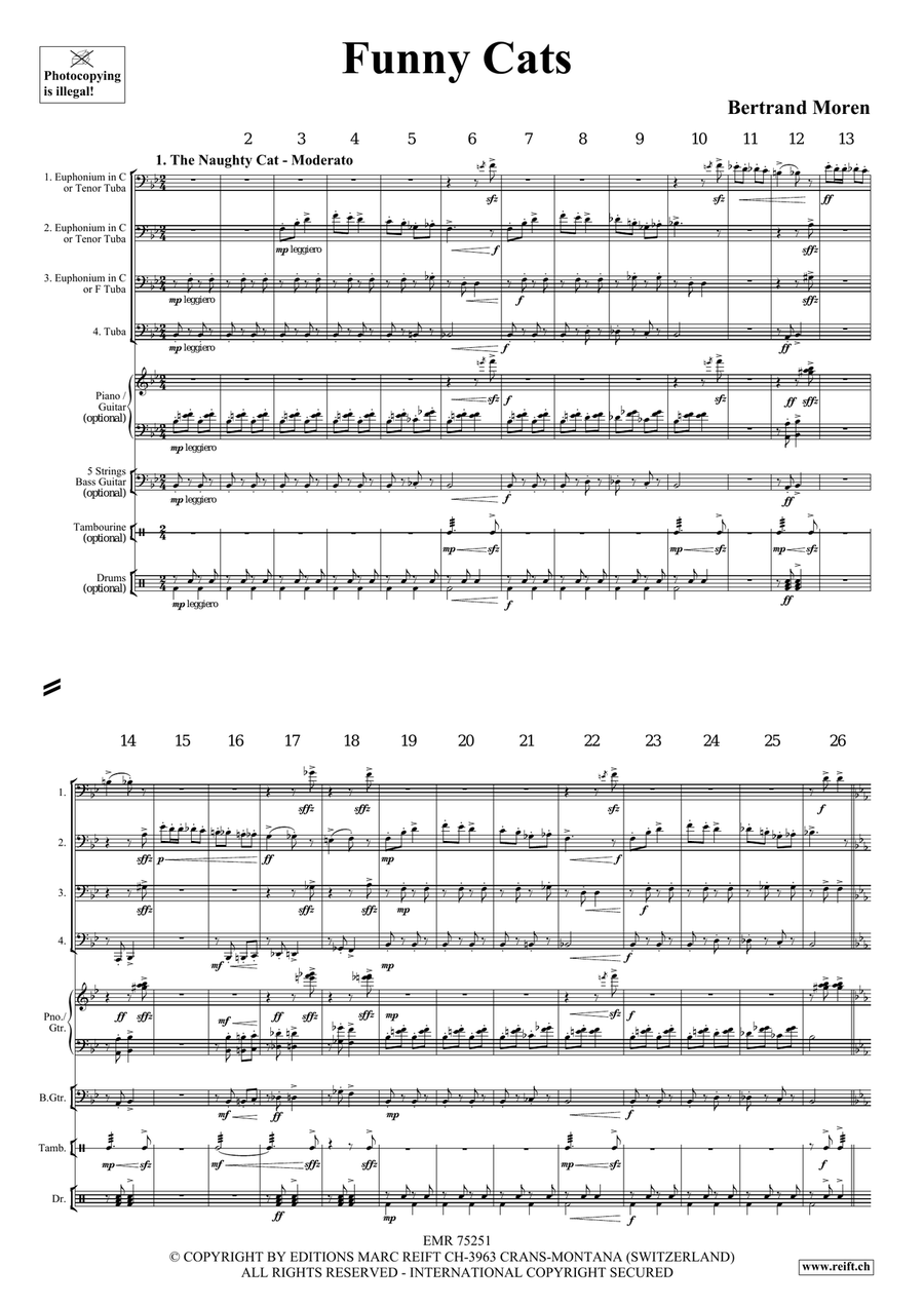 Funny Cats Funny Cats Tuba Quartet scores gallery preview page 4