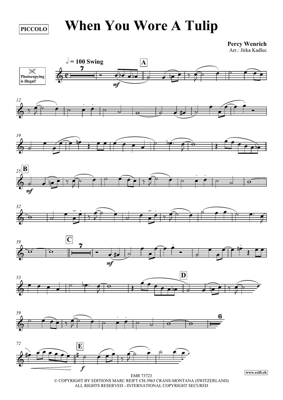 When You Wore A Tulip When You Wore A Tulip Piccolo scores gallery preview page 3
