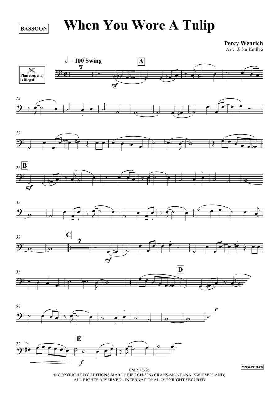 When You Wore A Tulip Bassoon Solo scores gallery preview page 3