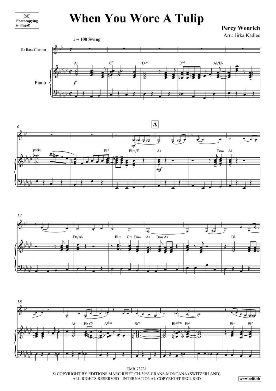 When You Wore A Tulip Bass Clarinet scores gallery preview page 4