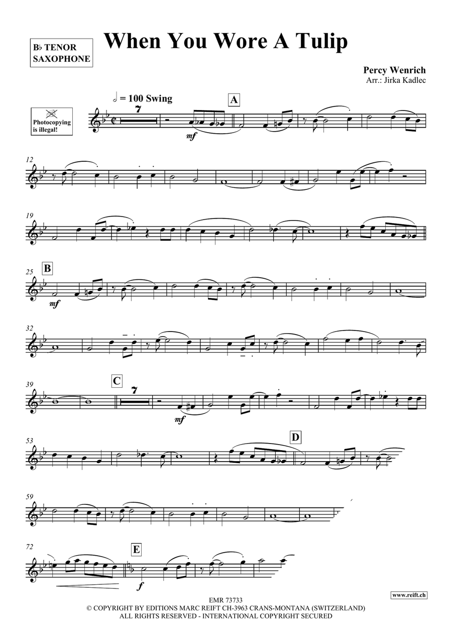 When You Wore A Tulip When You Wore A Tulip Tenor Saxophone scores gallery preview page 3