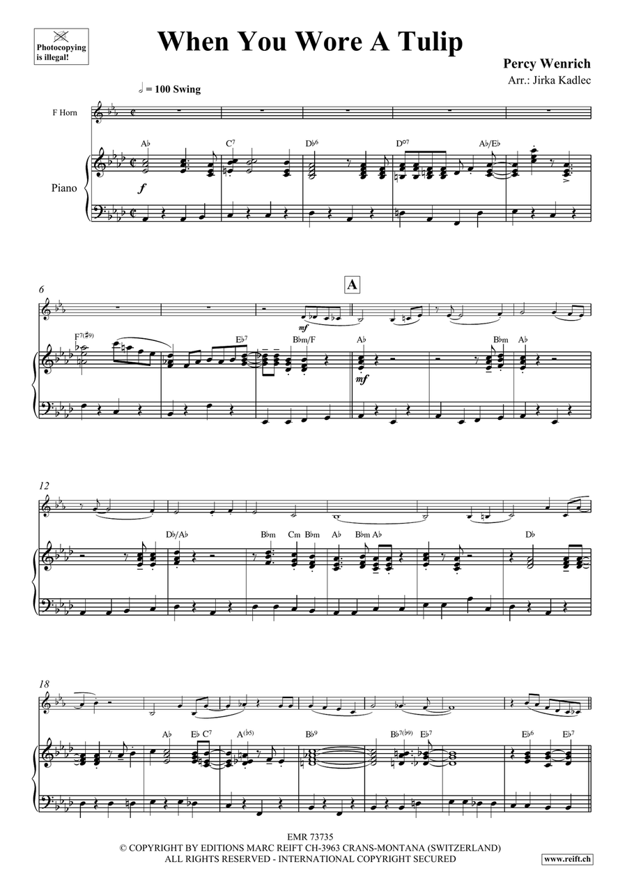 When You Wore A Tulip When You Wore A Tulip Horn scores gallery preview page 4