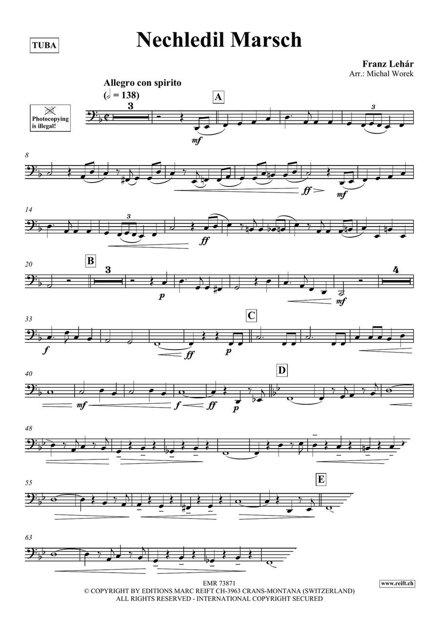 Nechledil Marsch Nechledil Marsch Tuba scores gallery preview page 3