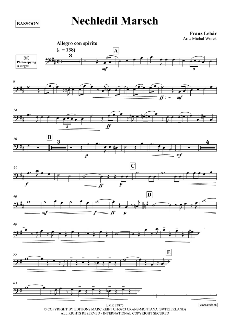 Nechledil Marsch Nechledil Marsch Bassoon Solo scores gallery preview page 3