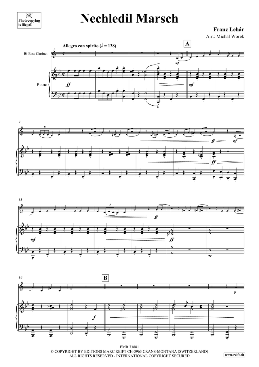 Nechledil Marsch Nechledil Marsch Bass Clarinet scores gallery preview page 4