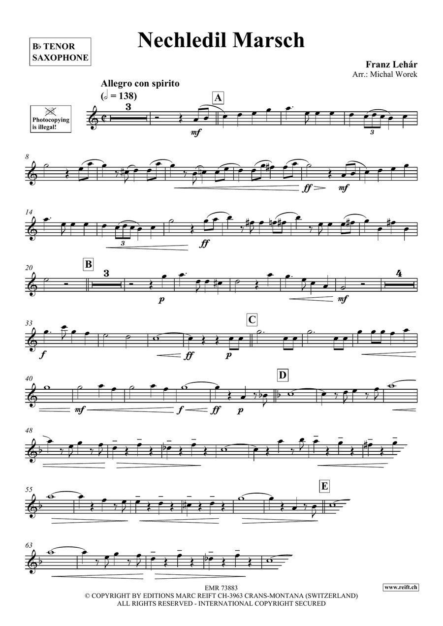 Nechledil Marsch Nechledil Marsch Tenor Saxophone scores gallery preview page 3