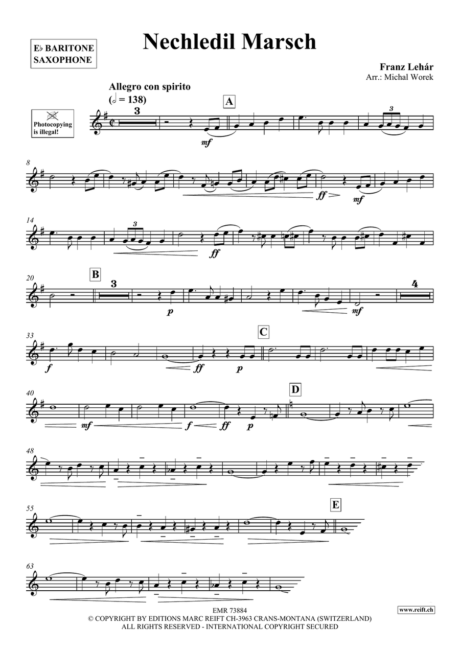 Nechledil Marsch Nechledil Marsch Baritone Saxophone scores gallery preview page 3