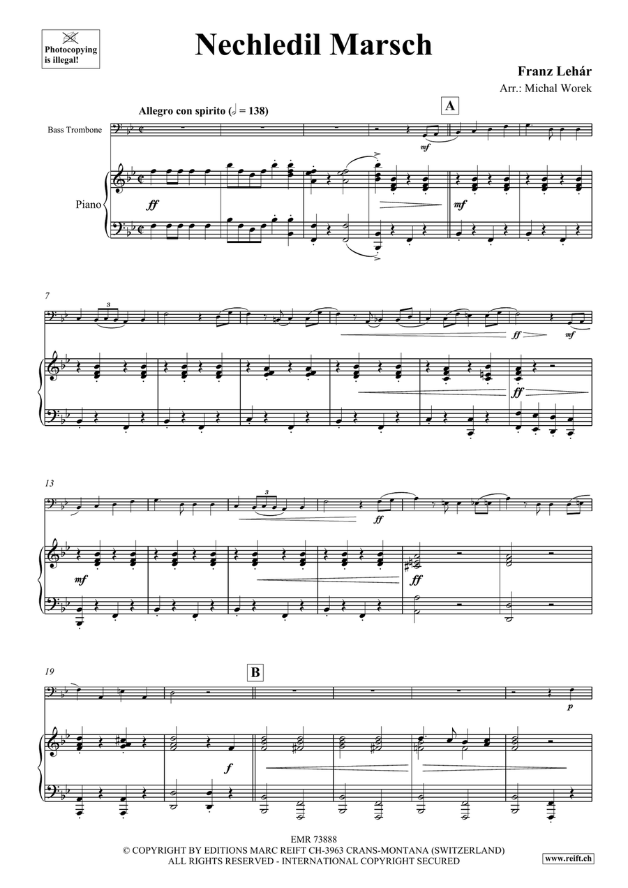 Nechledil Marsch Nechledil Marsch Bass Trombone scores gallery preview page 4