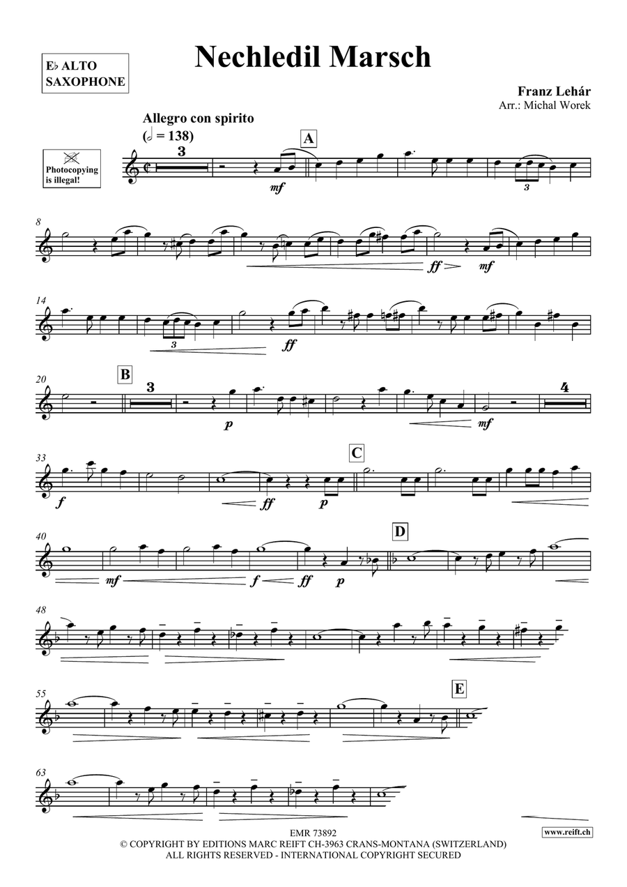 Nechledil Marsch Nechledil Marsch Alto Saxophone scores gallery preview page 3
