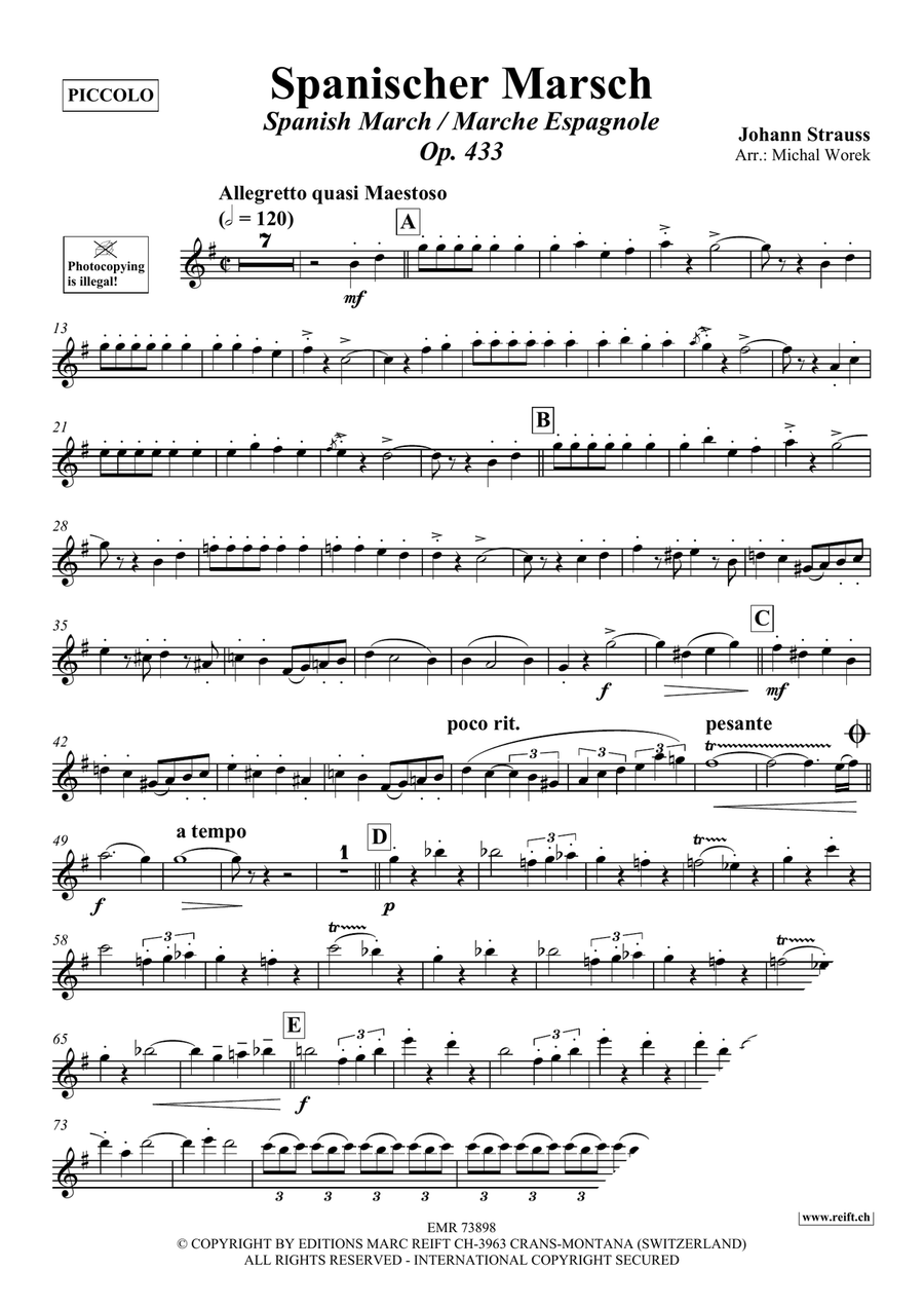 Spanischer Marsch Spanischer Marsch Piccolo scores gallery preview page 3