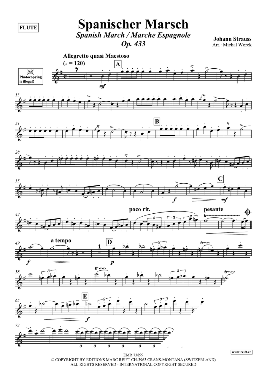 Spanischer Marsch Spanischer Marsch Flute Solo scores gallery preview page 3