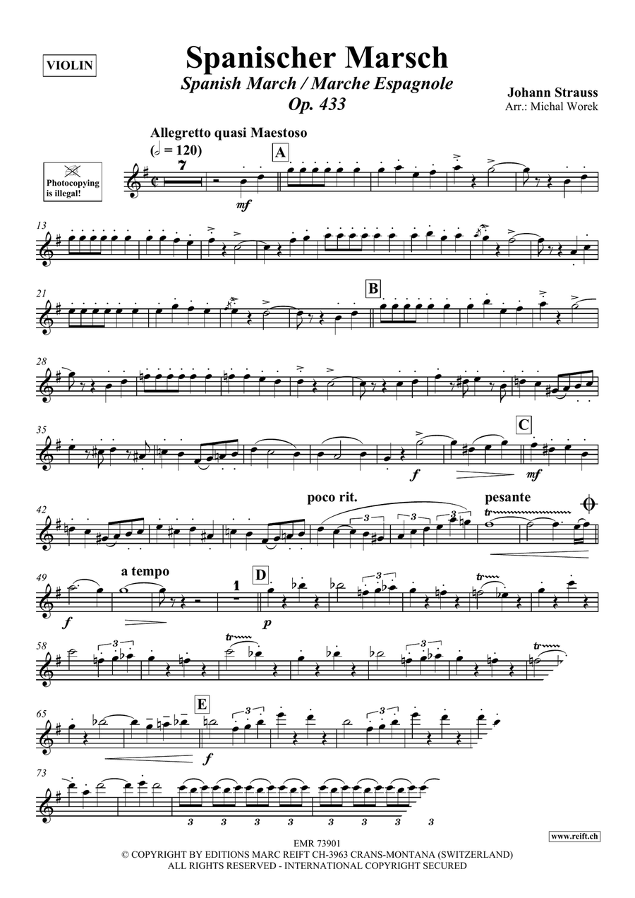 Spanischer Marsch Spanischer Marsch Violin Solo scores gallery preview page 3