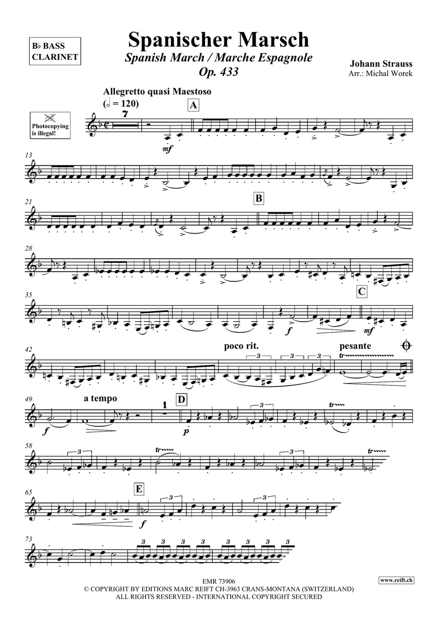 Spanischer Marsch Spanischer Marsch Bass Clarinet scores gallery preview page 3
