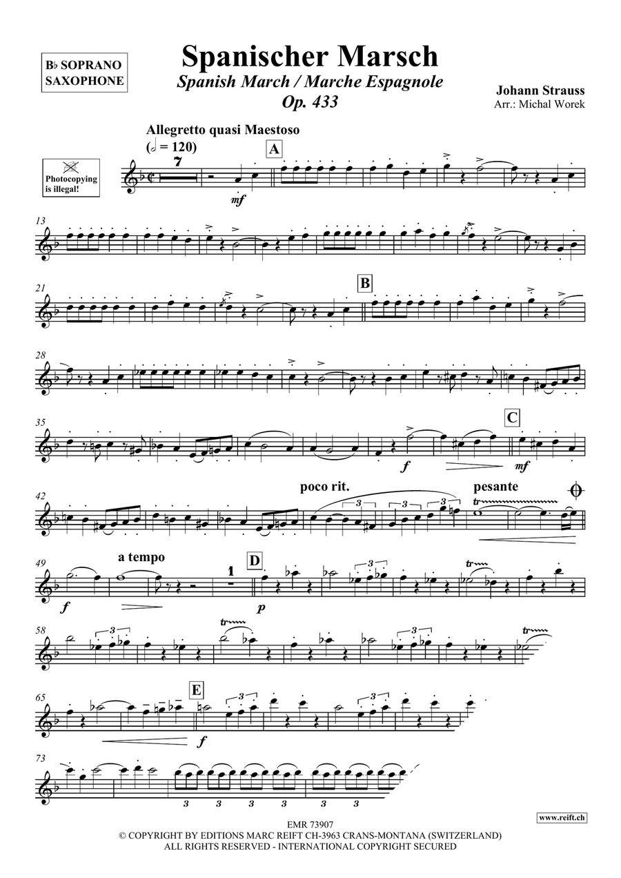 Spanischer Marsch Spanischer Marsch Soprano Saxophone scores gallery preview page 3