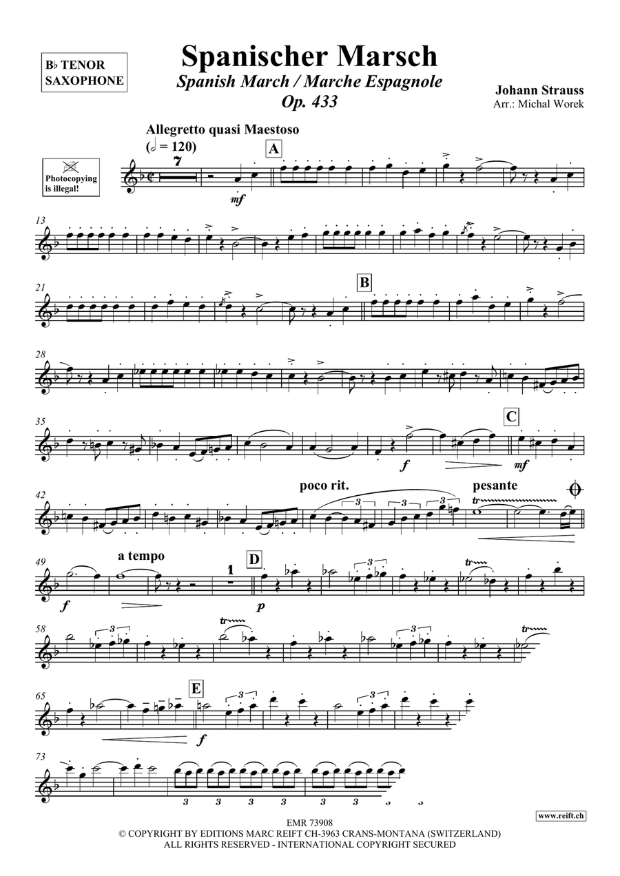 Spanischer Marsch Spanischer Marsch Tenor Saxophone scores gallery preview page 3
