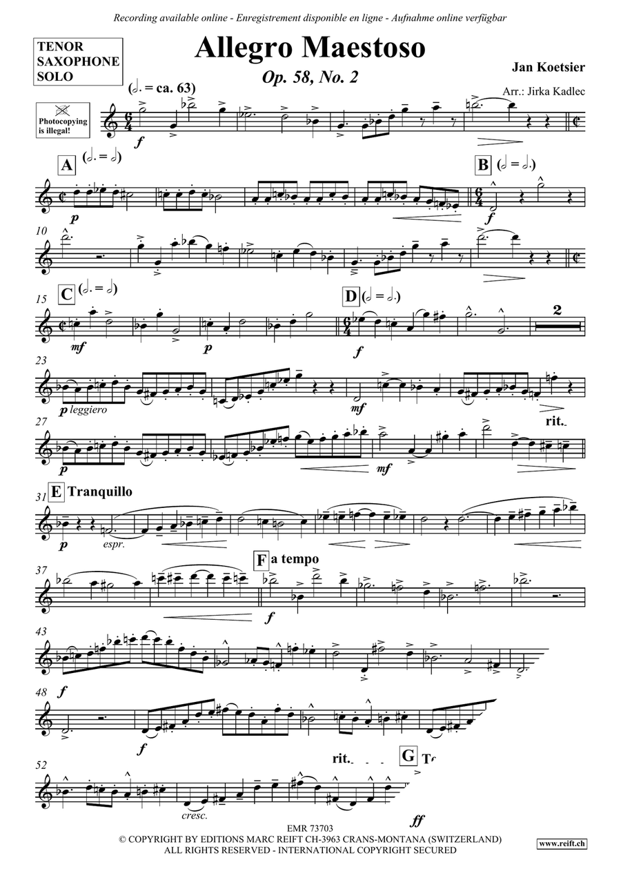 Allegro Maestoso Allegro Maestoso Tenor Saxophone scores gallery preview page 4