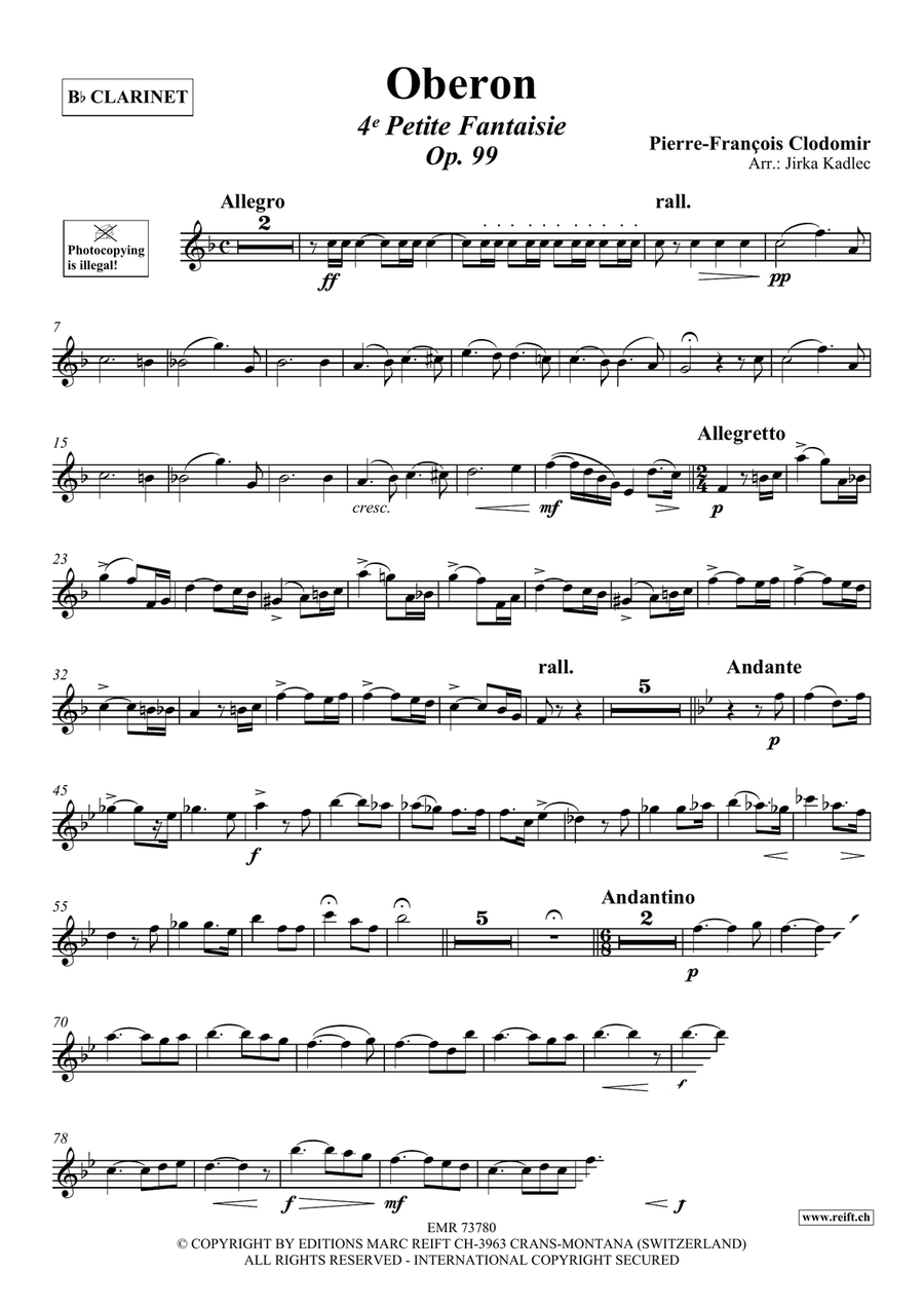 Oberon Oberon Clarinet Solo scores gallery preview page 3
