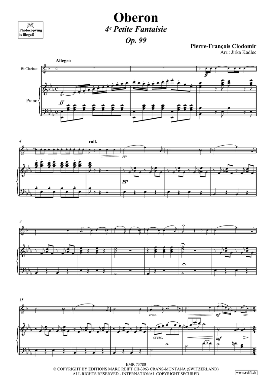 Oberon Oberon Clarinet Solo scores gallery preview page 4