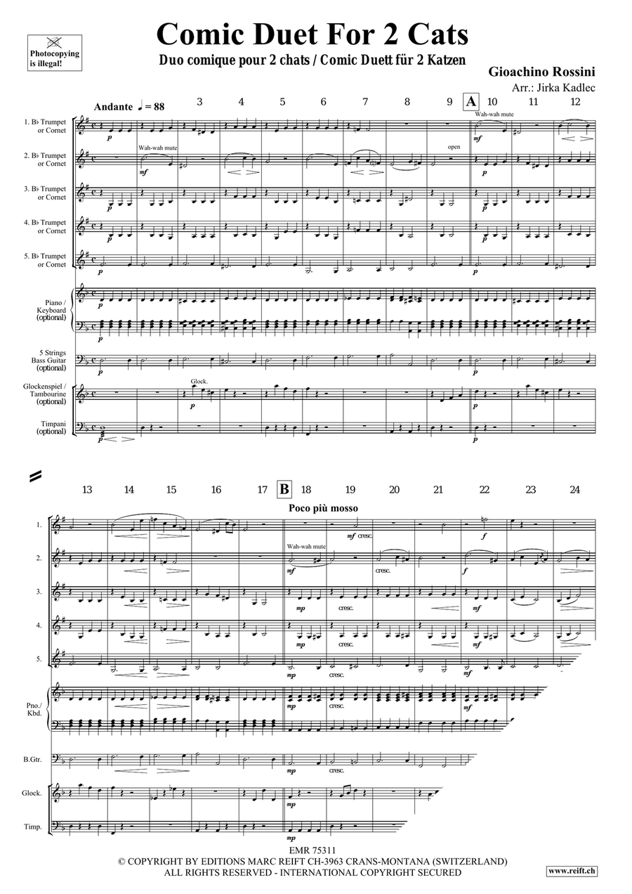 Comic Duet For 2 Cats Comic Duet For 2 Cats Cornet scores gallery preview page 3