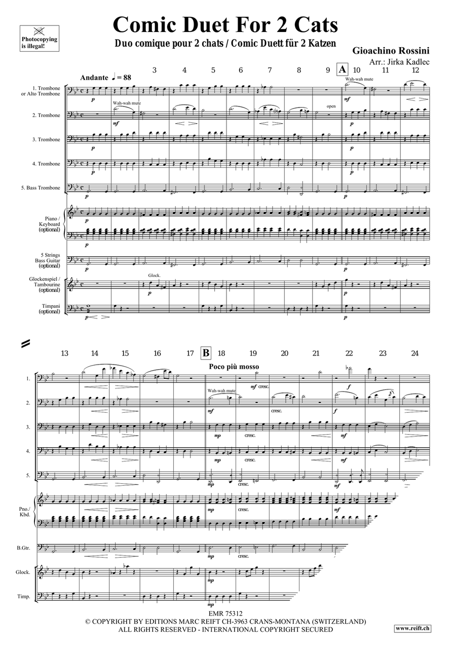 Comic Duet For 2 Cats Comic Duet For 2 Cats Trombone scores gallery preview page 3