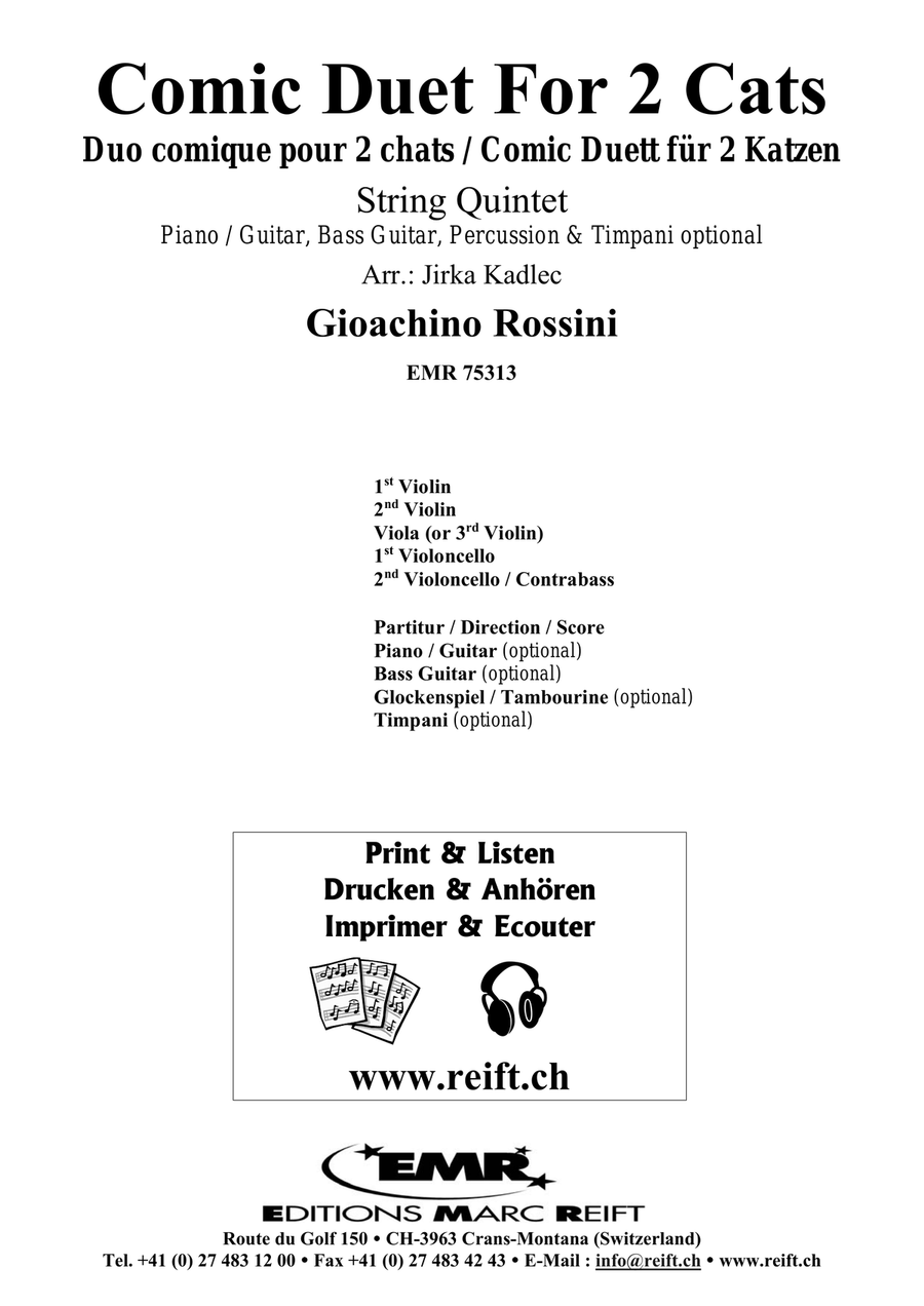 Comic Duet For 2 Cats by Gioachino Rossini String Quintet - Sheet Music page 2