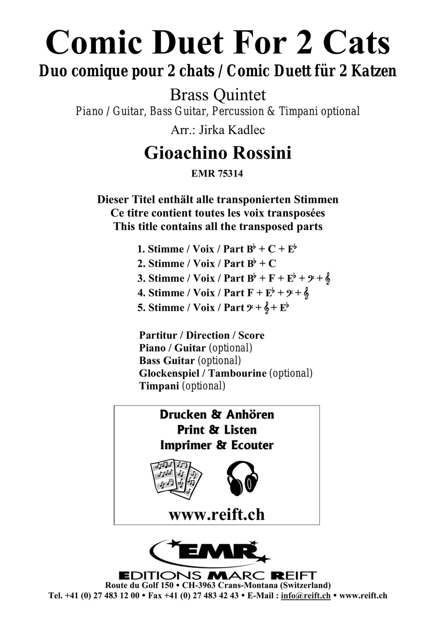 Comic Duet For 2 Cats Comic Duet For 2 Cats Brass Quintet scores gallery preview page 2