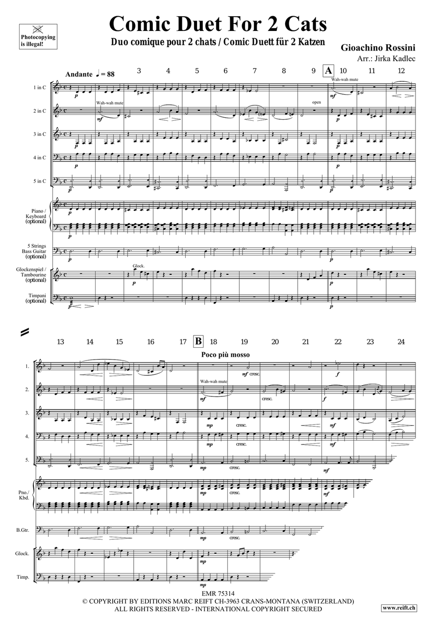 Comic Duet For 2 Cats Comic Duet For 2 Cats Brass Quintet scores gallery preview page 3