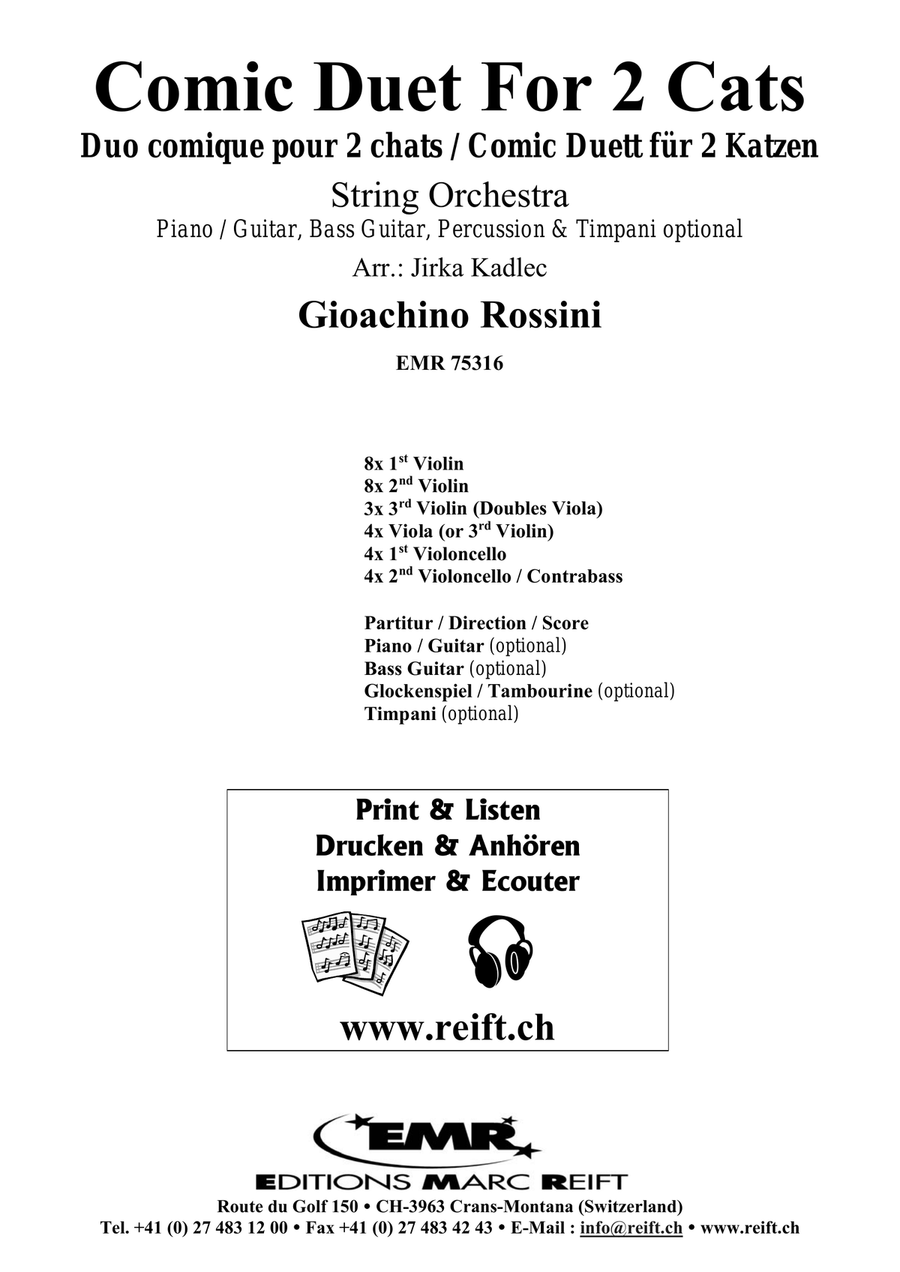 Comic Duet For 2 Cats by Gioachino Rossini String Orchestra - Sheet Music page 2