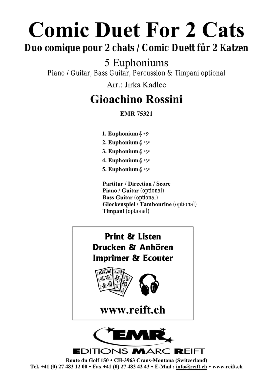 Comic Duet For 2 Cats by Gioachino Rossini Euphonium Quintet - Sheet Music page 2