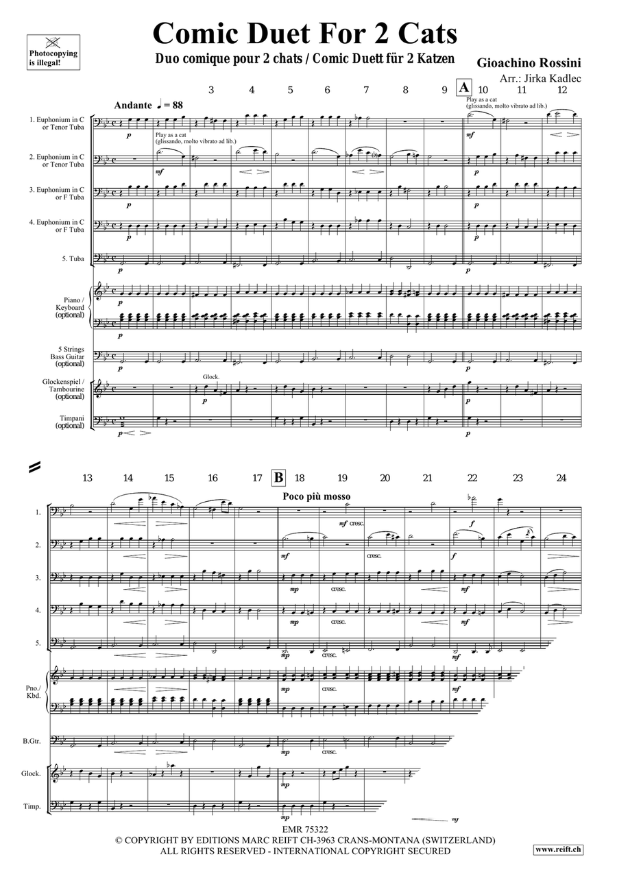 Comic Duet For 2 Cats by Gioachino Rossini Tuba - Sheet Music page 3