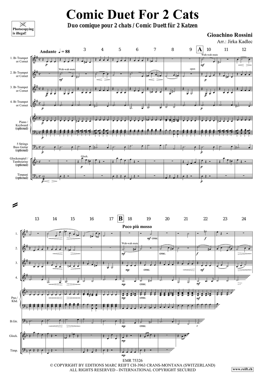 Comic Duet For 2 Cats by Gioachino Rossini Cornet - Sheet Music page 3