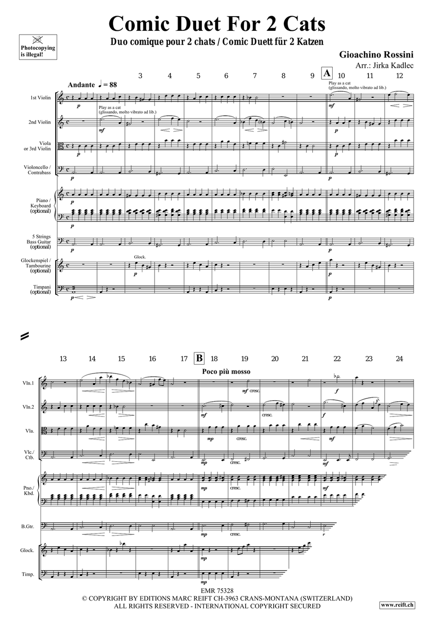 Comic Duet For 2 Cats Comic Duet For 2 Cats String Quartet scores gallery preview page 3