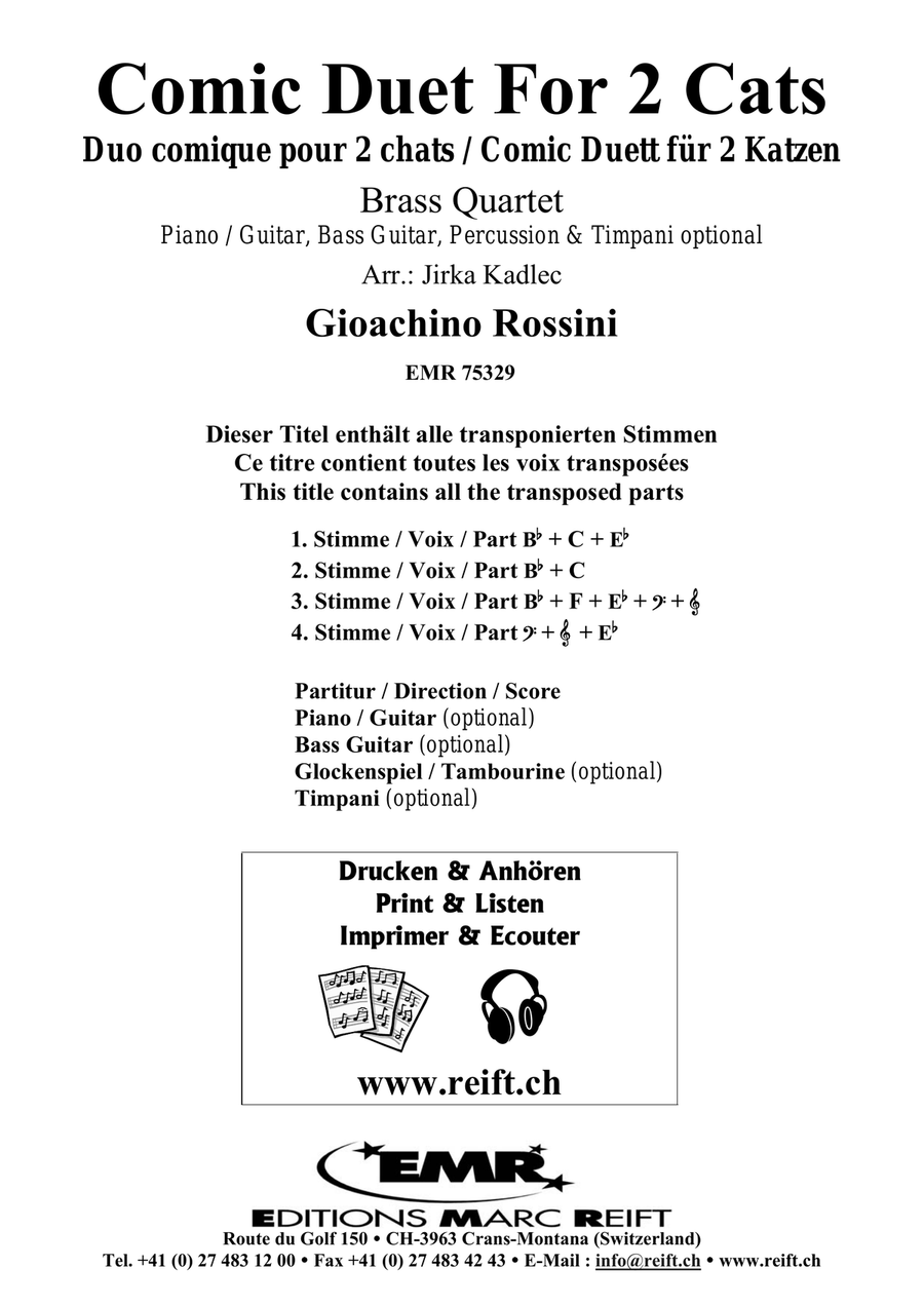 Comic Duet For 2 Cats Comic Duet For 2 Cats Brass Quartet scores gallery preview page 2