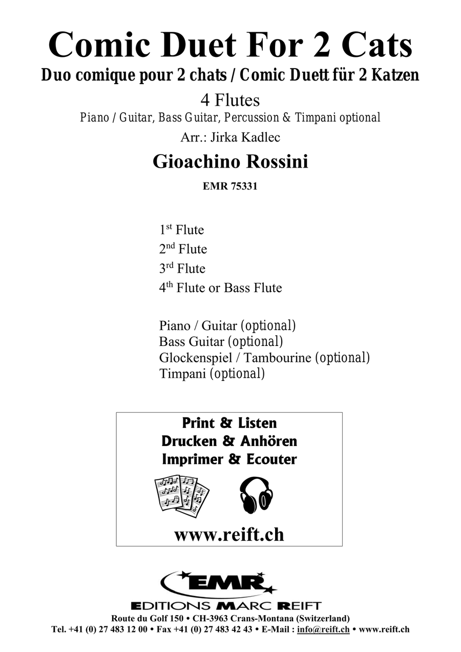 Comic Duet For 2 Cats by Gioachino Rossini Flute Quartet - Sheet Music page 2