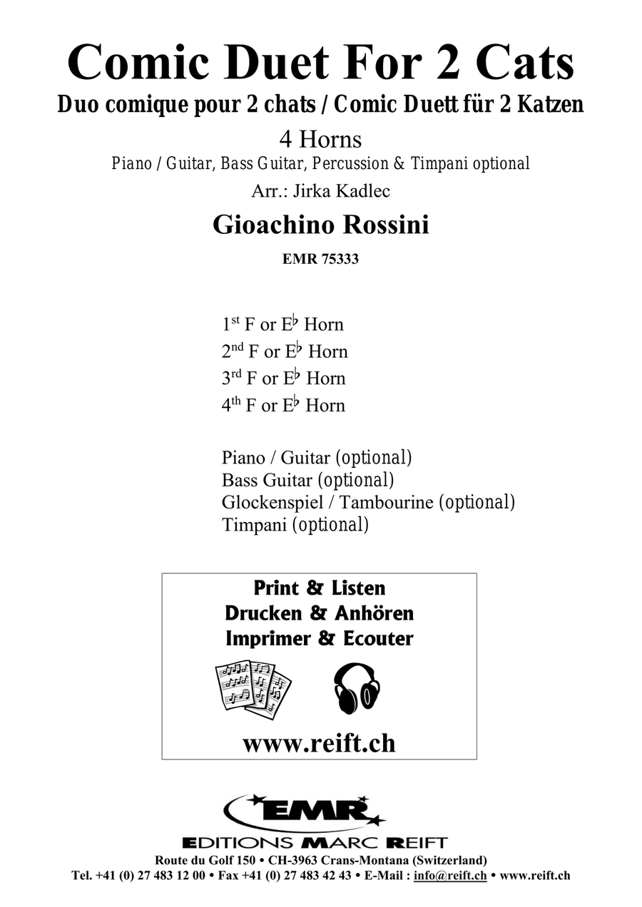 Comic Duet For 2 Cats by Gioachino Rossini Horn - Sheet Music page 2