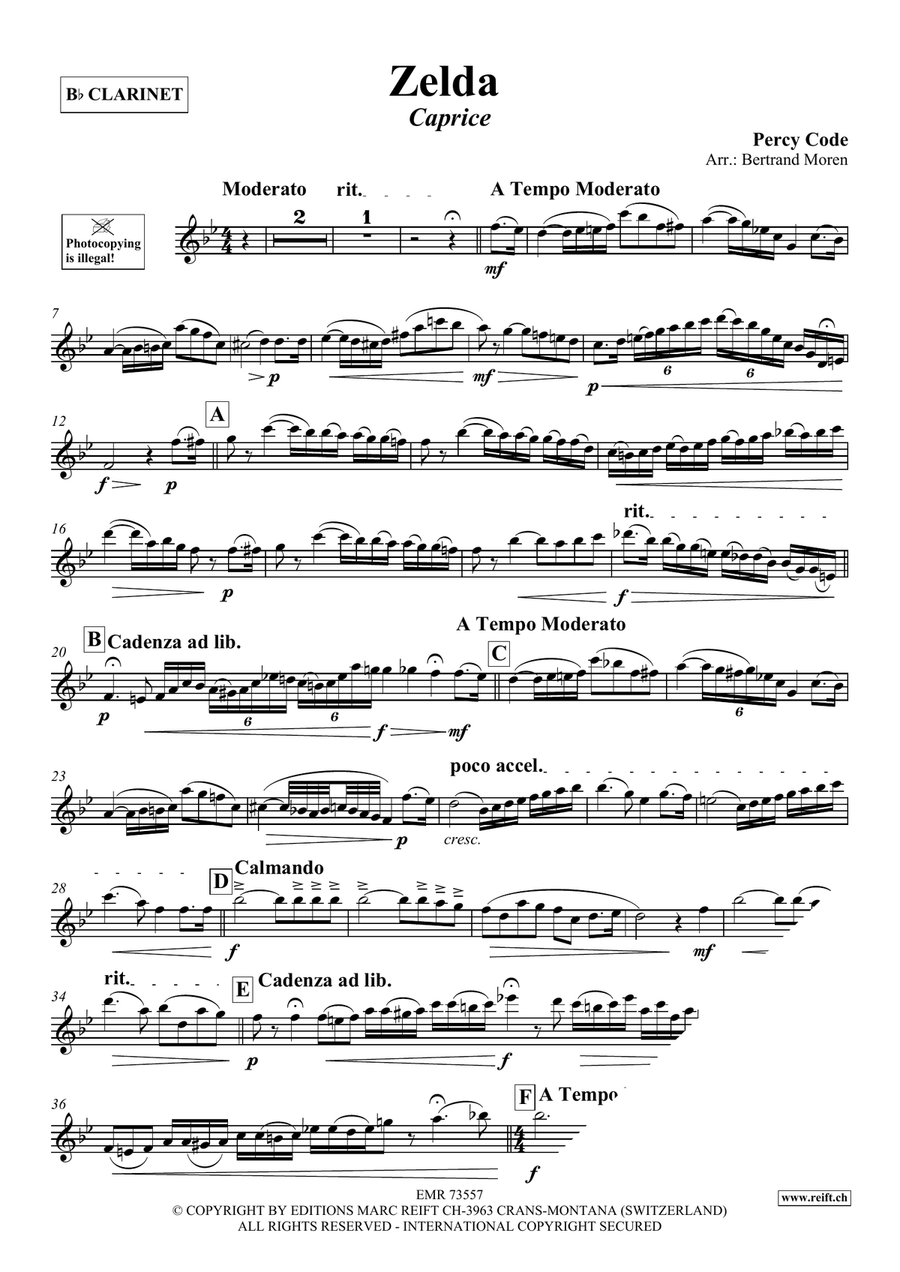 Zelda Zelda Clarinet Solo scores gallery preview page 3