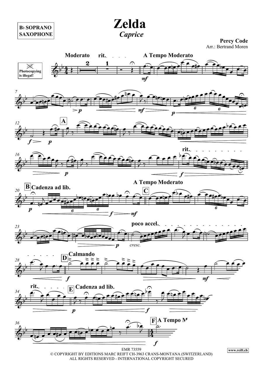 Zelda Zelda Soprano Saxophone scores gallery preview page 3