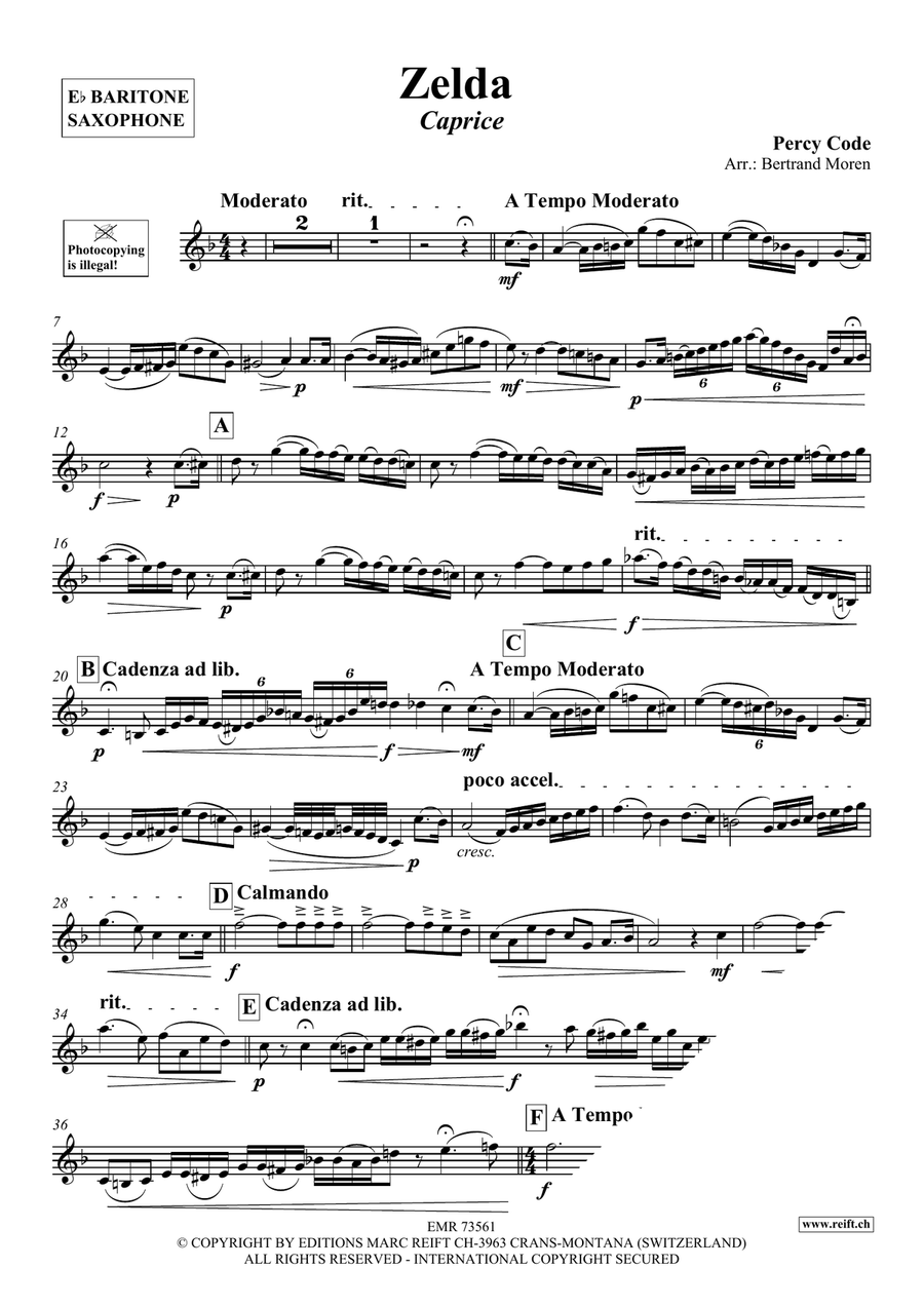 Zelda Zelda Baritone Saxophone scores gallery preview page 3